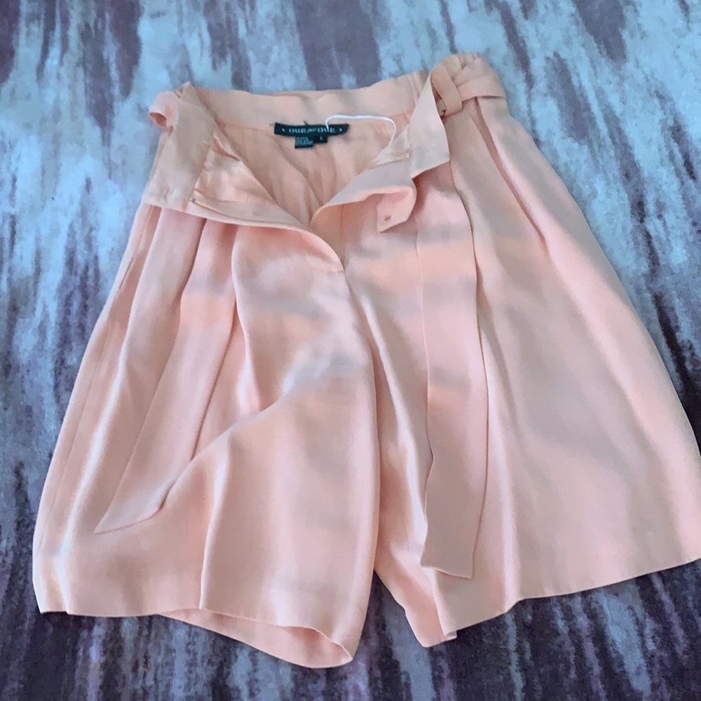 Peach Due per Due silk shorts, size 6 - Picture 2 of 3